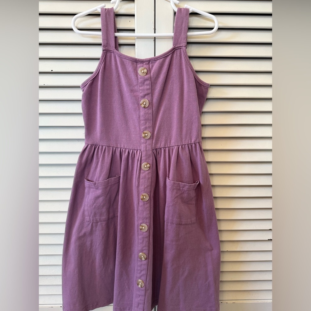 Chic Lavender Kids Dress with Button Accents